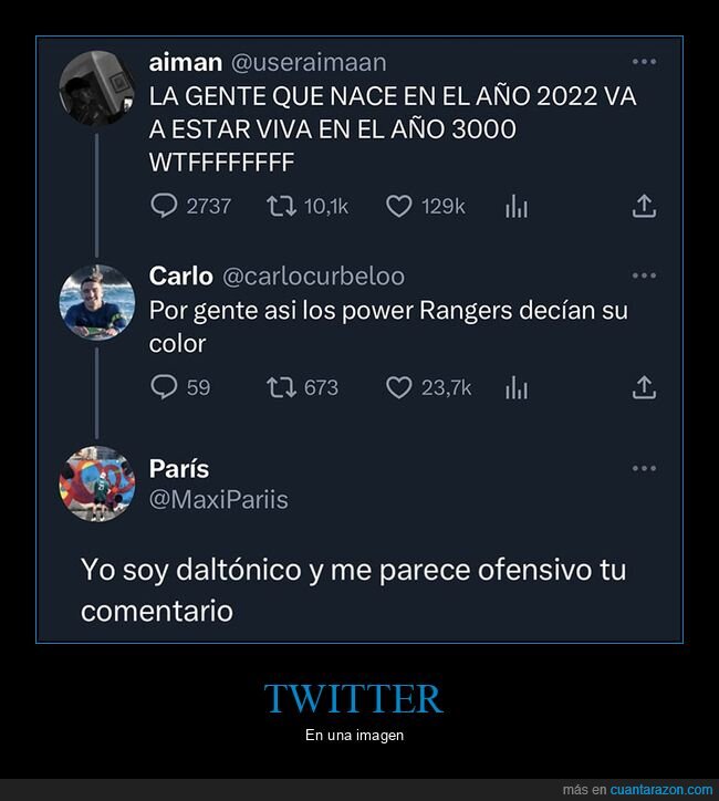 2022,3000,colores,daltónico,ofendido,power rangers