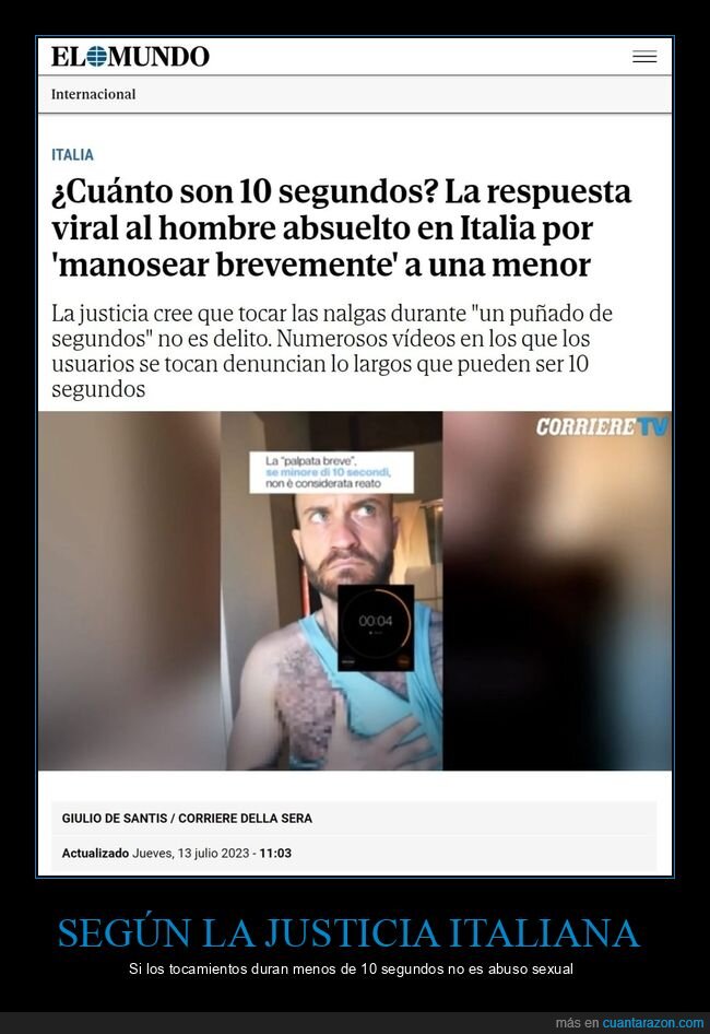 10 segundos,manosear,absuelto
