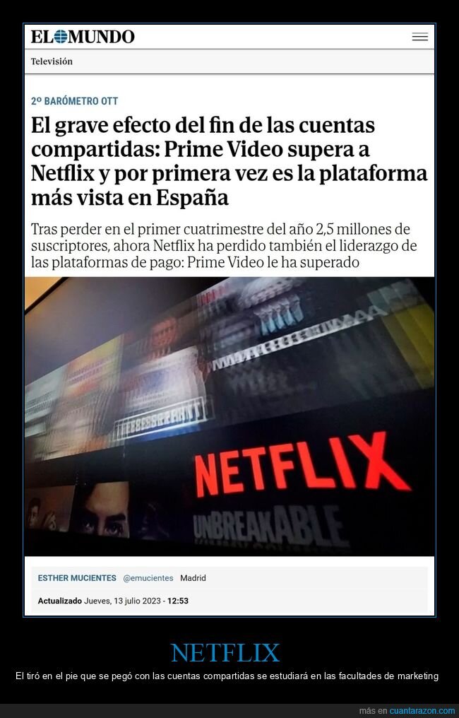 prime video,netflix,superar,cuentas compartidas