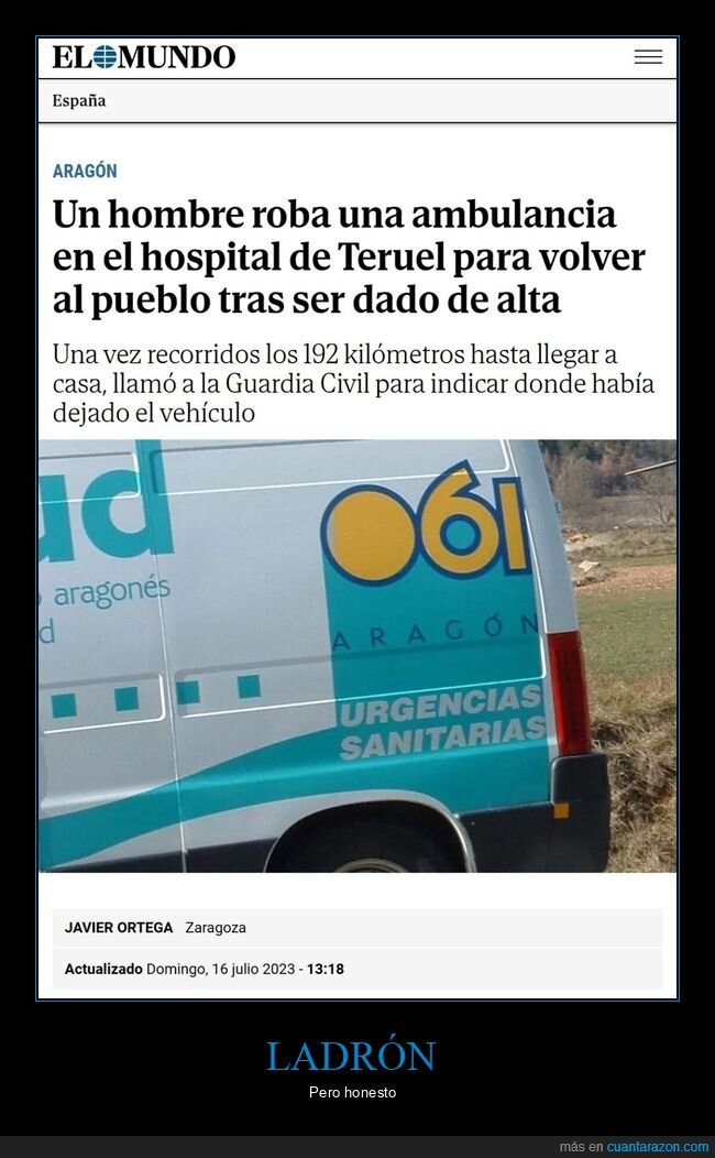 robo,ambulancia,hospital,teruel