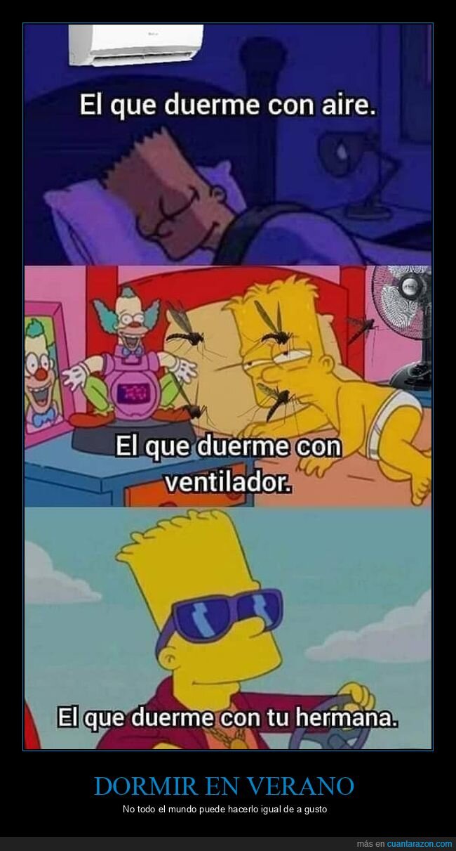 absurder,aire acondicionado,dormir,hermana,simpsons,ventilador