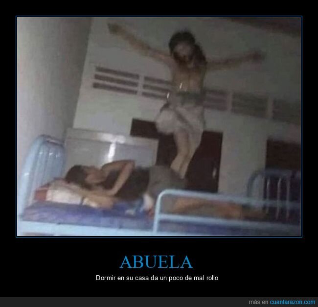 abuela,cama,casa,cristo,dormir,wtf