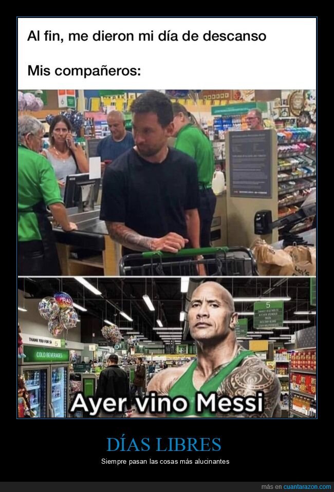 messi,supermercado,día libre