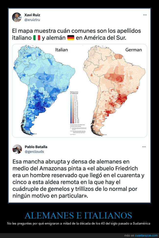 alemanes,apellidos,curiosidades,italianos,mapas,sudamérica