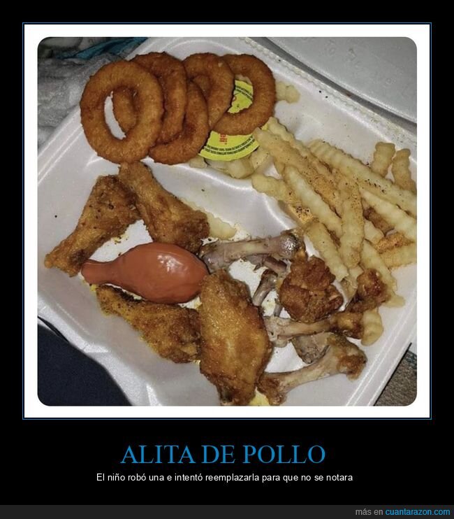 alita de pollo,reemplazar,hijo