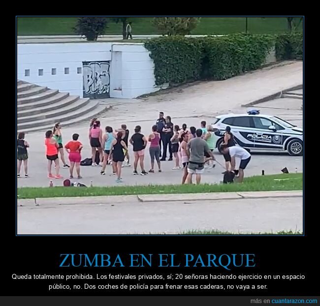 zumba,parque,policía