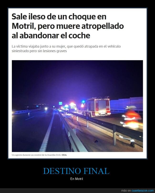 choque,ileso,morir,atropellado