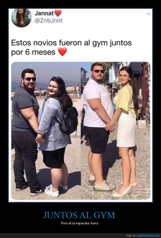 comentarios,esperar fuera,gimnasio,pareja