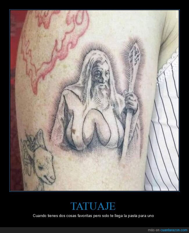 el señor de los anillos,gandfalf,tattoo,wtf