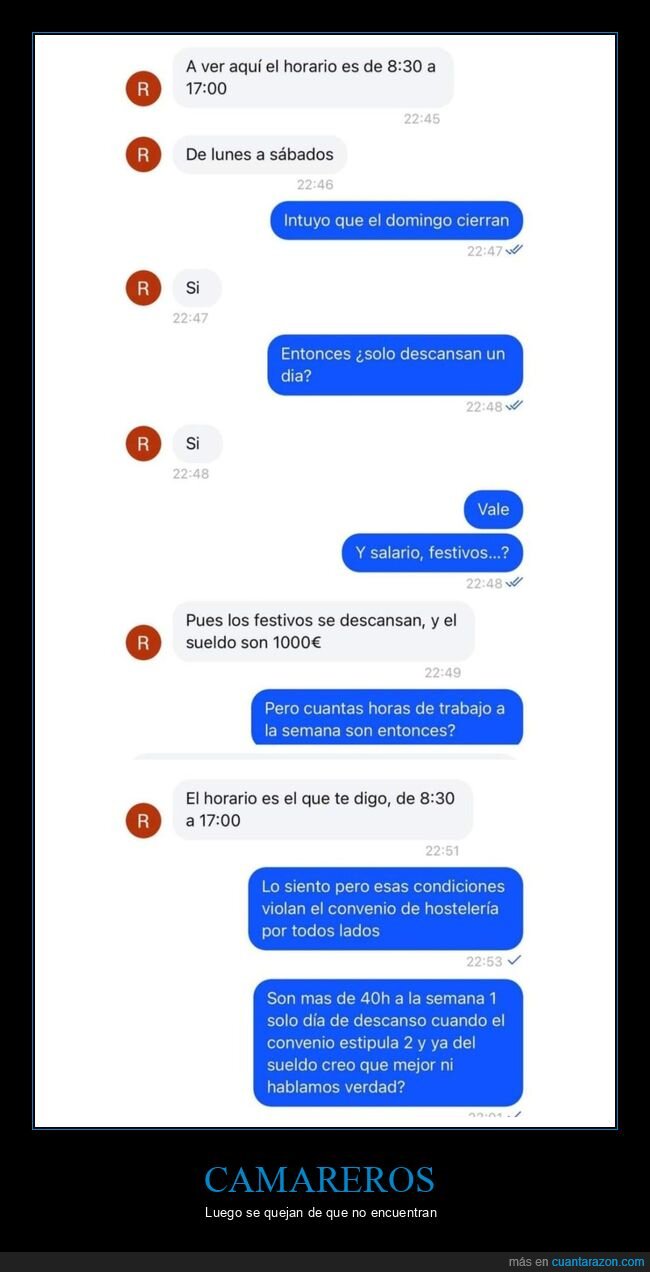 camarero,trabajo,horario,sueldo