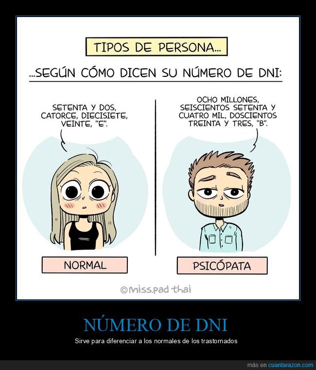 dni,número,normal,psicópata