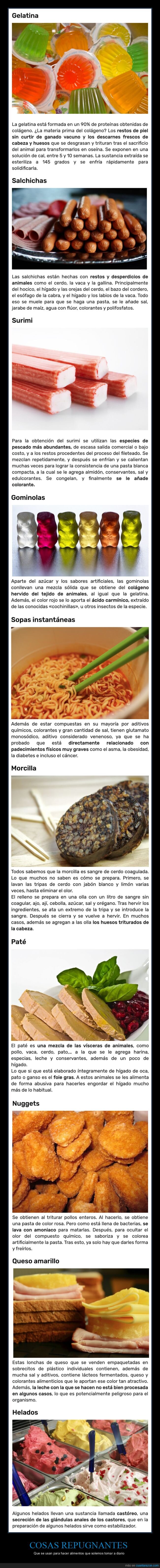 alimentos,cosas repugnantes