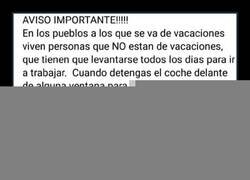 Enlace a Aviso para veraneantes de pueblo