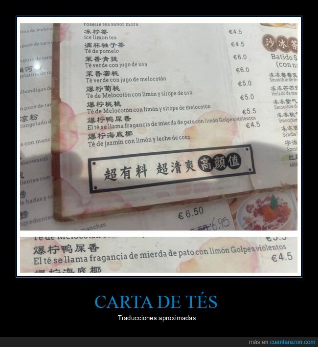 carta,té,traducción