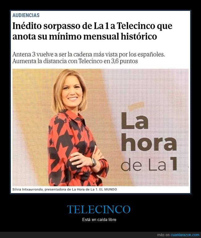 telecinco,la 1,sorpasso,audiencia