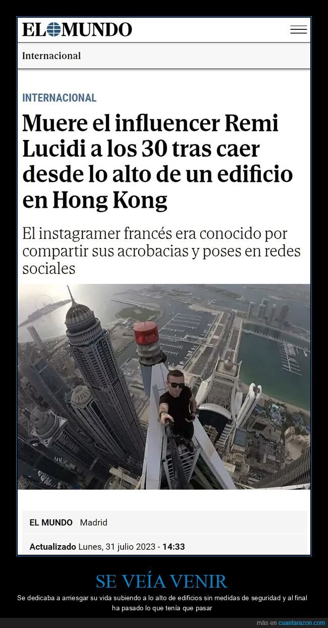 remi lucidi,muerte,caer,edificio,hong kong