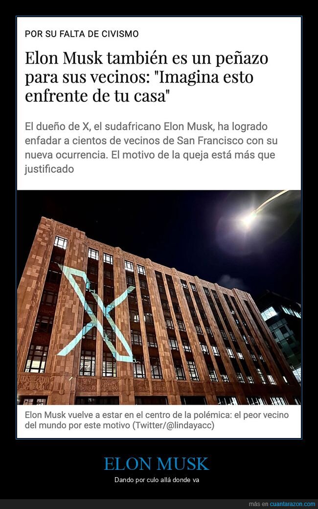 elon musk,lux,twitter,vecinos,x