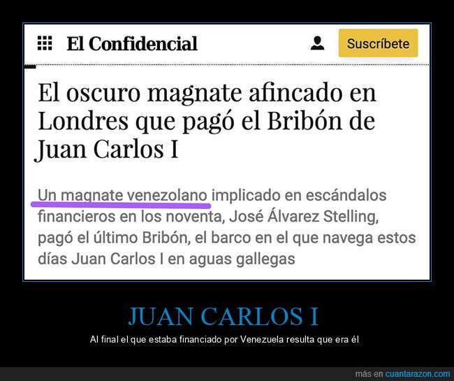 bribón,juan carlos i,magnate,pagar,venezolano