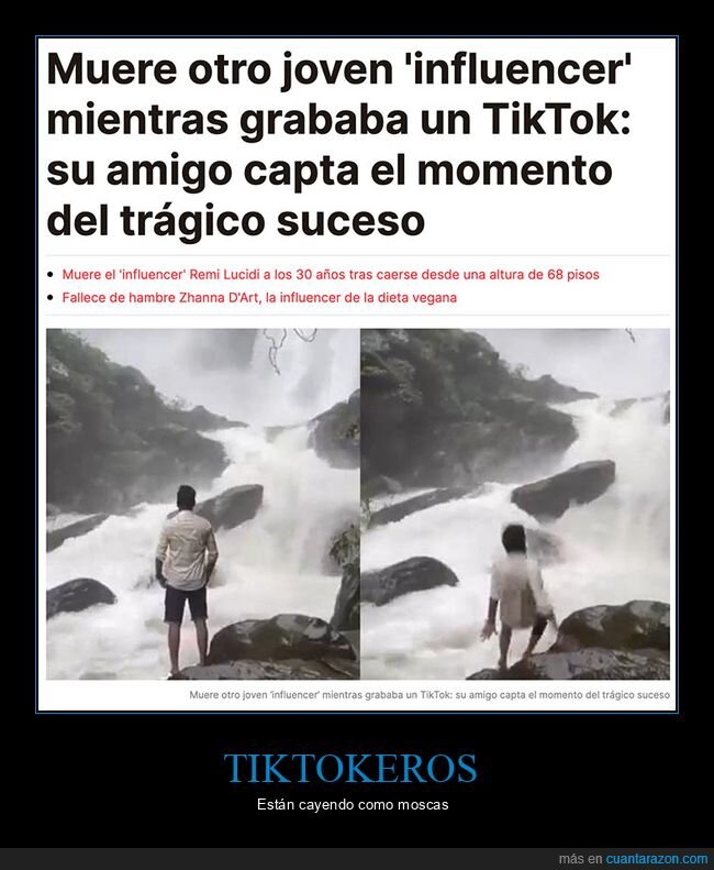 cascada,fails,influencer,muerte,tiktok