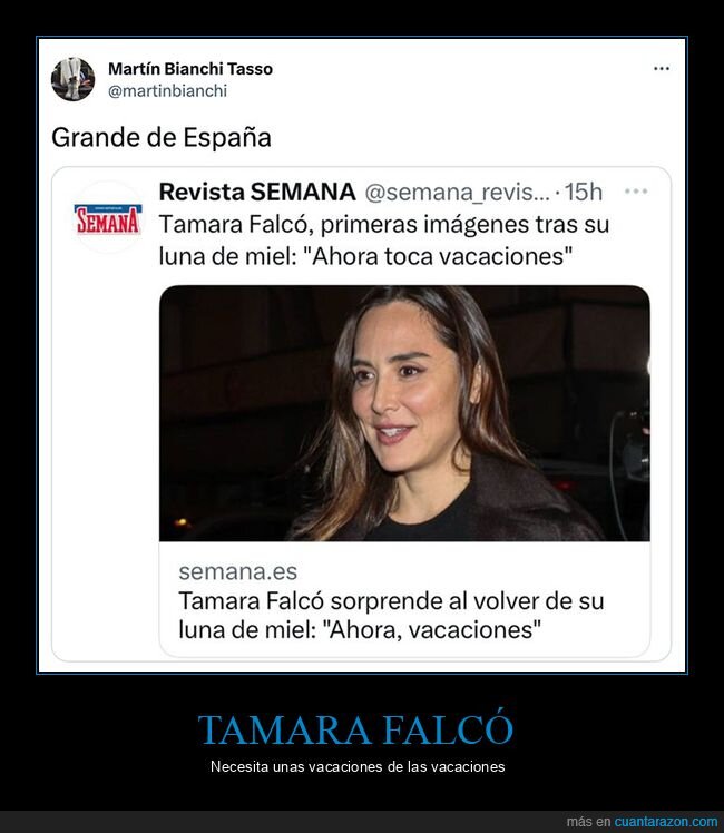 luna de miel,tamara falcó,vacaciones