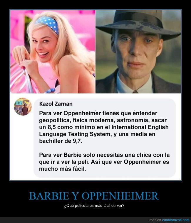 barbie,oppenheimer,películas,fácil
