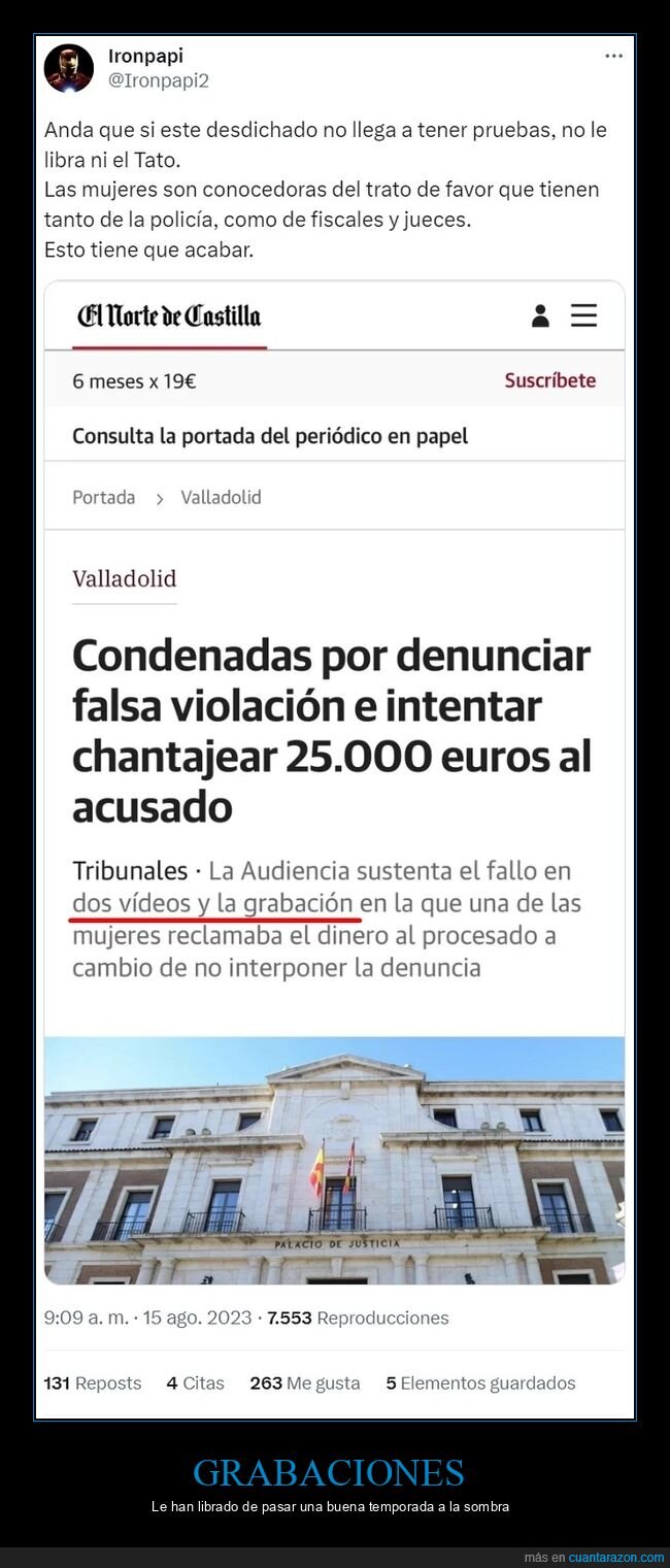 condenadas,denuncia falsa,chantaje,grabaciones