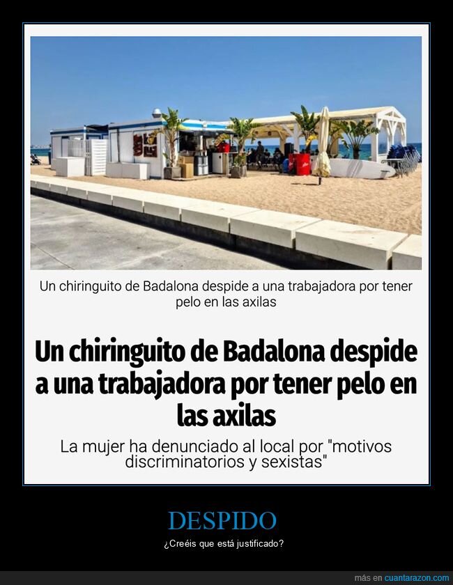axilas,chiringuito,despido,pelo,trabajadora