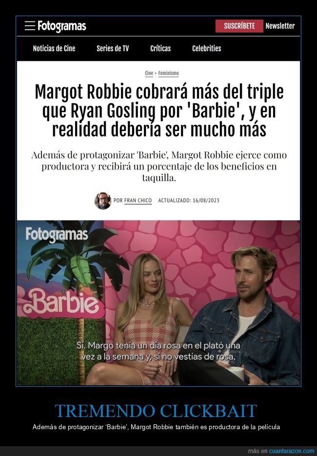 margot robbie,barbie,ryan gosling,cobrar