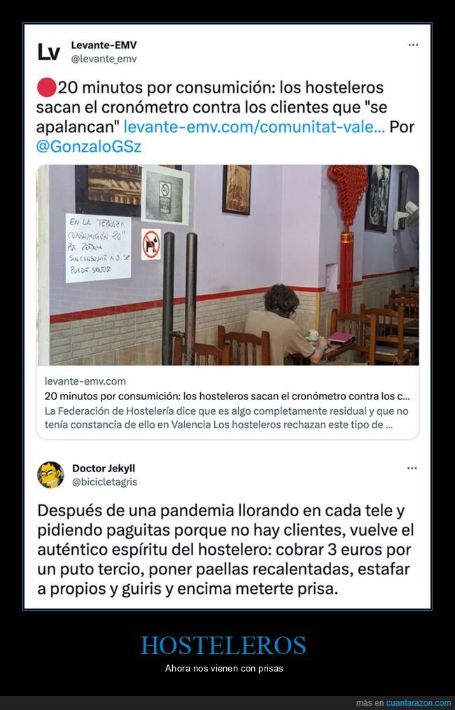 consumición,hosteleros,tiempo