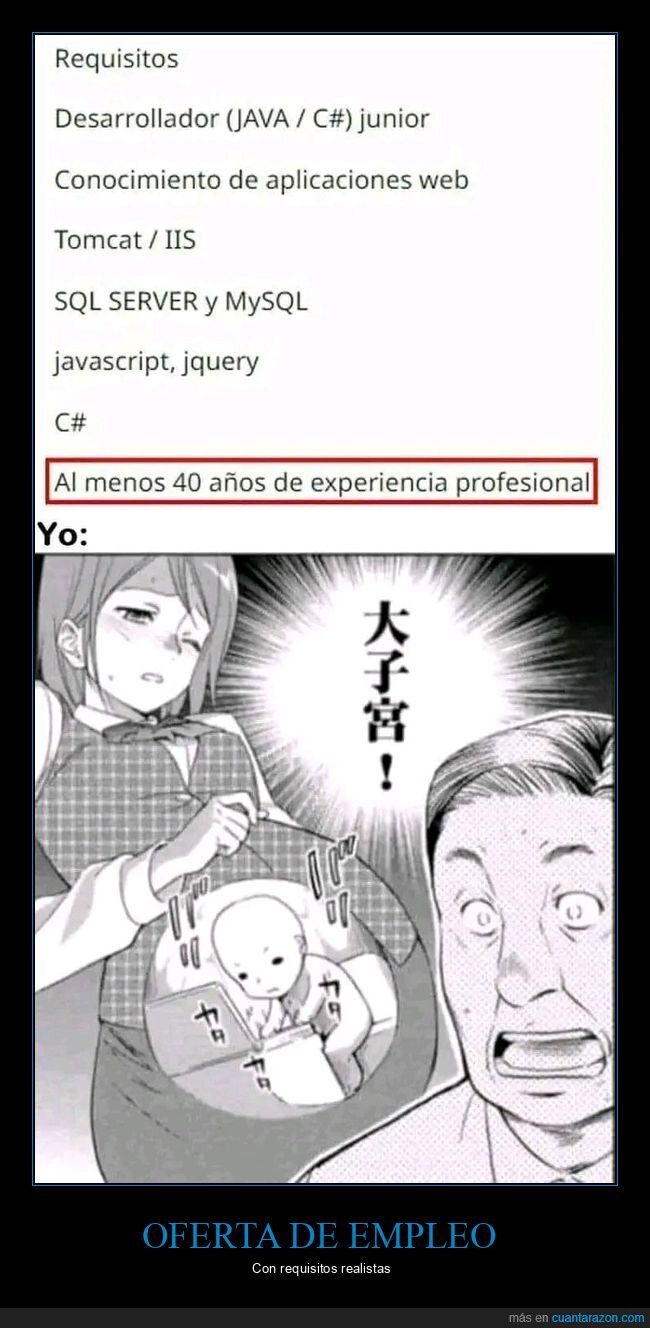 40 años,experiencia,oferta de empleo