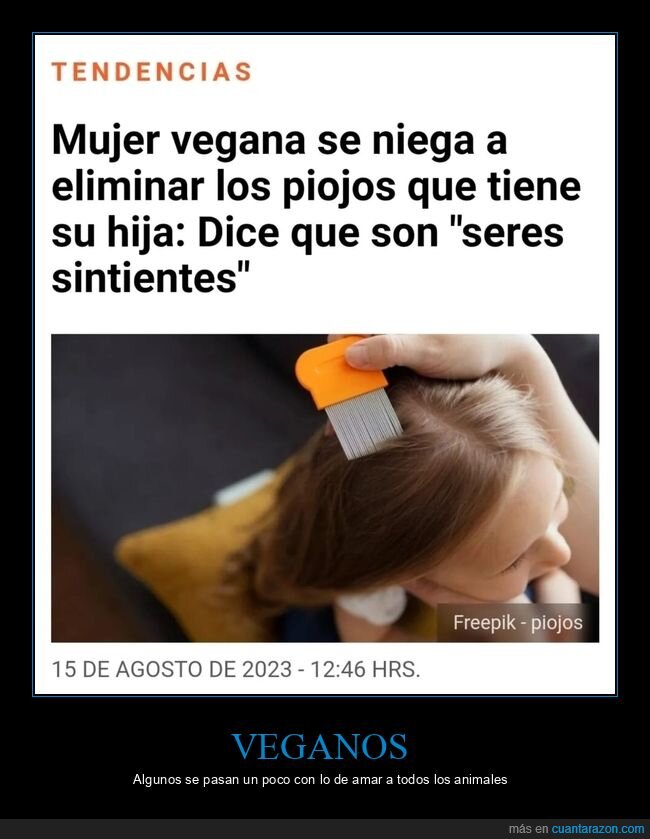 hija,piojos,vegana