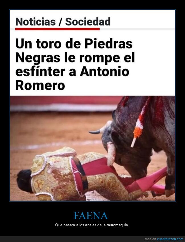 antonio romero,esfínter,romper,toros