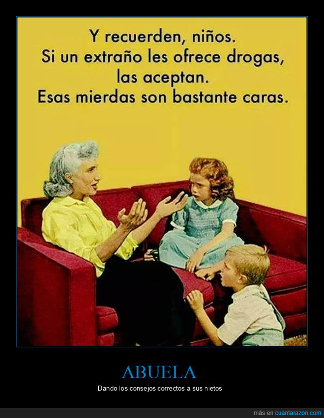 abuela,nietos,drogas,caras