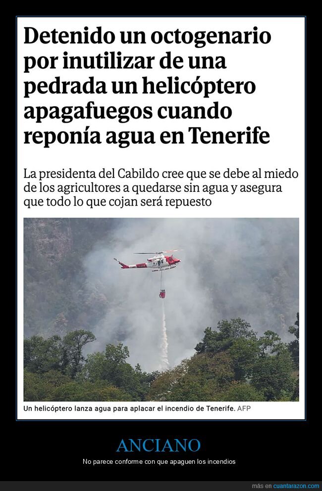 helicóptero,incendios,octogenario,pedrada,tenerife
