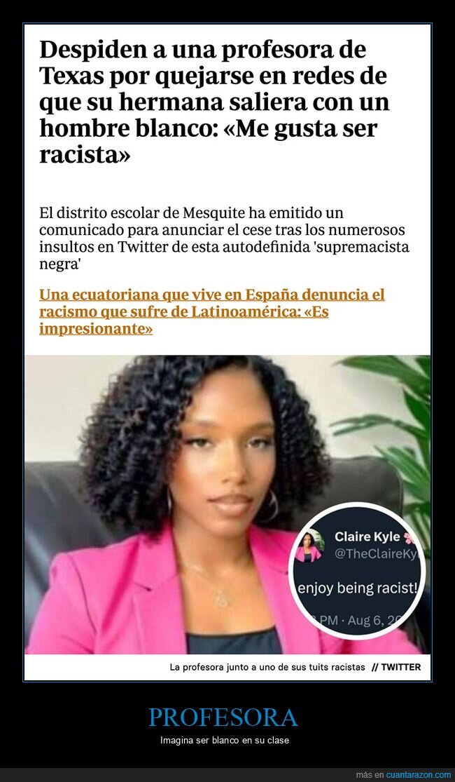 blancos,despedida,profesora,racista