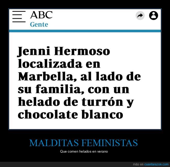 feministas,jenni hermoso,titular,verano,helado