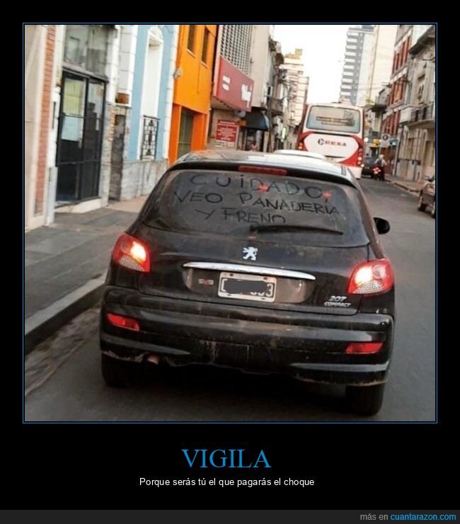 coche,parar,cuidado,panadería