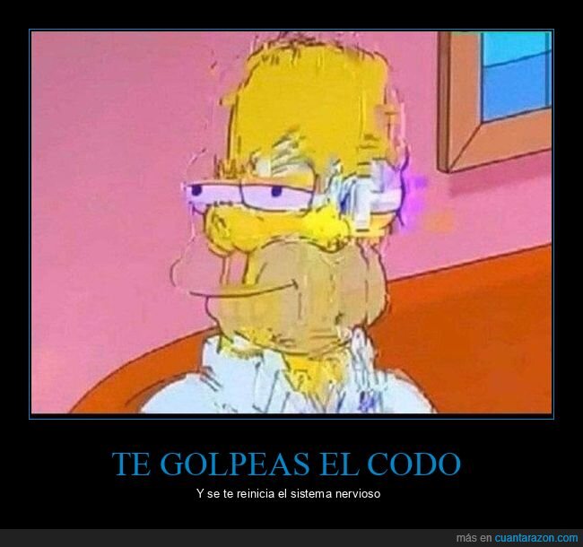 homer,nervios,codo,golpe