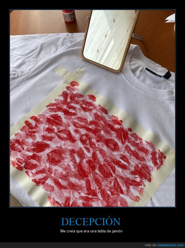 jamon,tabla,besos,pintalabios