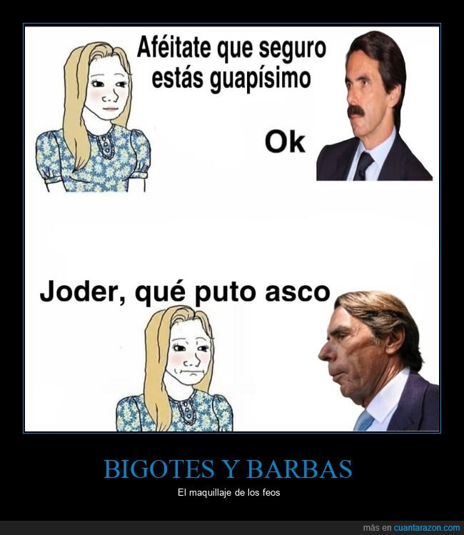 aznar,afeitado,bigote,feo
