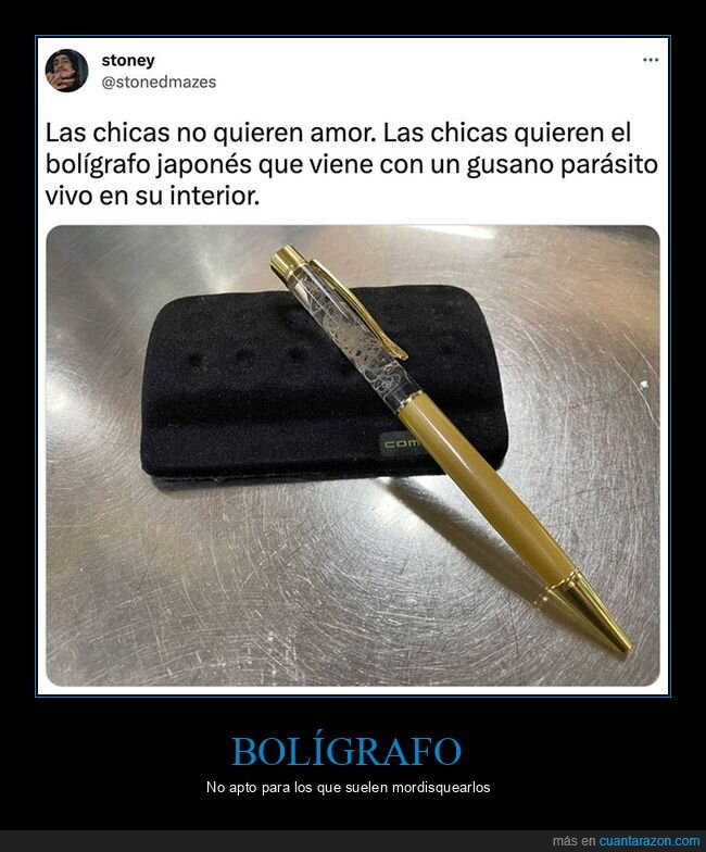 bolígrafo,gusanos,parásitos,wtf