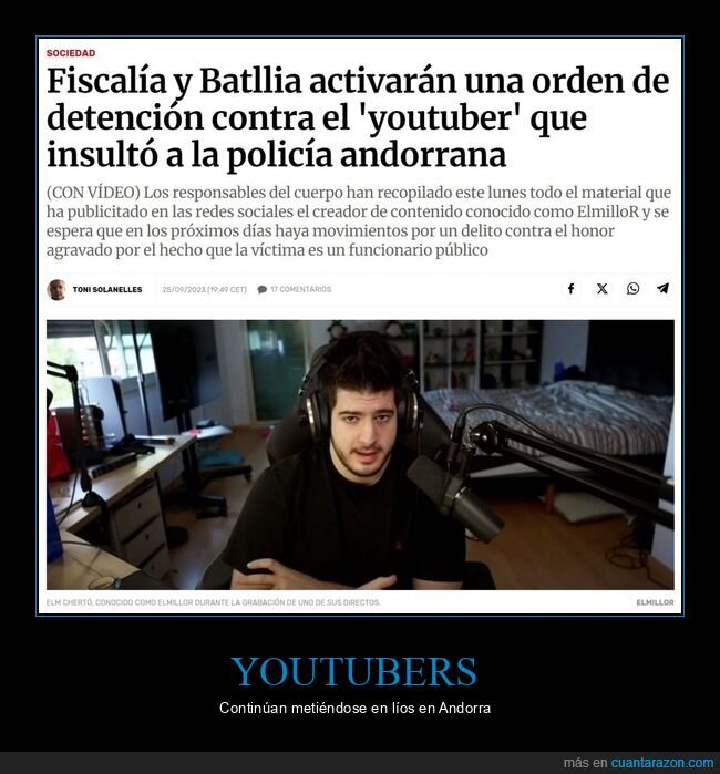 youtuber,insultar,policía,andorra