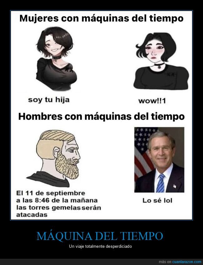 máquina del tiempo,mujeres,hombres,torres gemelas