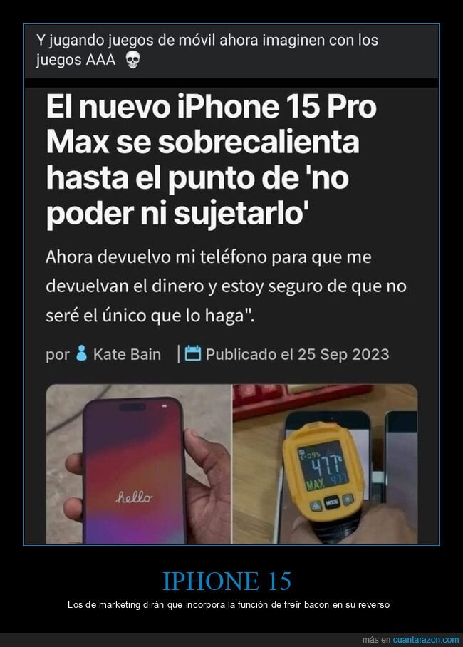 iphone 15,sobrecalentarse