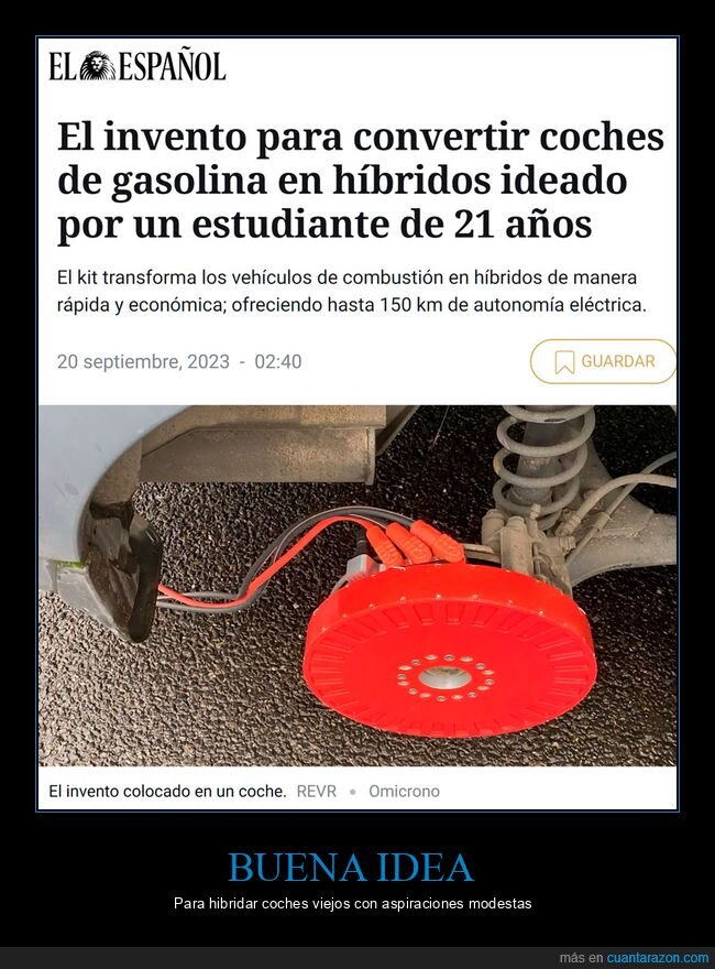 invento,convertir,coches,gasolina,híbridos