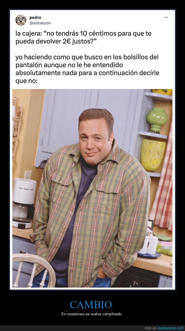 cajera,cambio,dinero,kevin james