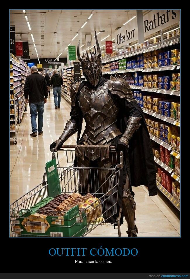 sauron,disfraz,supermercado,el señor de los anillos