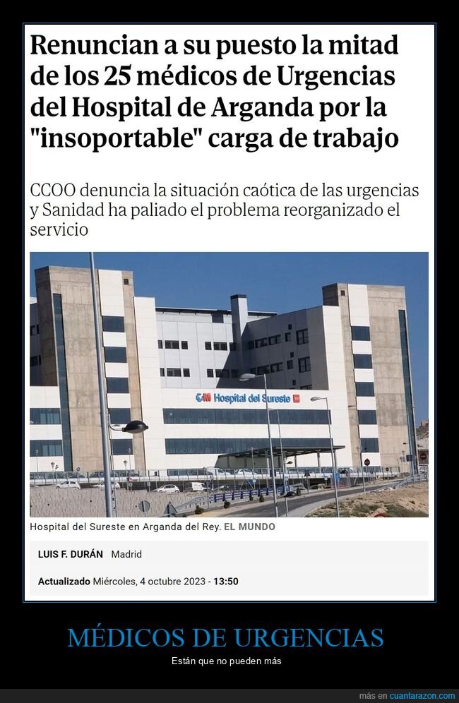 médicos,urgencias,hospital,trabajo,renuncia