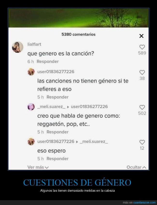 canción,comentarios,género