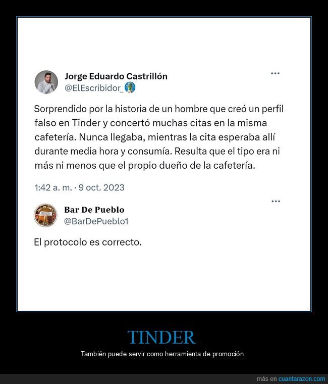 tinder,cafetería,dueño